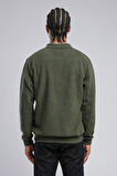 Newblend Erkek Polo Yaka Sweatshirt Haki