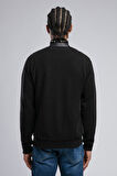 Dreon Erkek Dik Yaka Fermuarlı Sweatshirt Siyah
