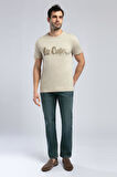 Londonlogo Erkek O Yaka T-Shirt Bej