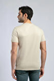 Londonlogo Erkek O Yaka T-Shirt Bej