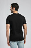 Londonlogo Erkek O Yaka T-Shirt Siyah
