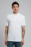 Twins Erkek Polo Yaka T-Shirt Beyaz