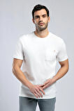 Vincent Erkek O Yaka T-Shirt Ekru