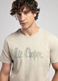 Lee Cooper Yuvarlak Yaka Bej Erkek T-Shirt 252 LCM 242019 NEW DRAWING BEJ