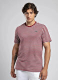 Lee Cooper Yuvarlak Yaka Bordo Erkek T-Shirt 252 LCM 242063 SKYLER BORDO-BEYAZ