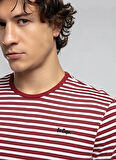 Lee Cooper Yuvarlak Yaka Bordo Erkek T-Shirt 252 LCM 242063 SKYLER BORDO-BEYAZ