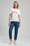 Londonlogo Kadın O Yaka T-Shirt Beyaz