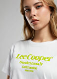 Lee Cooper Bisiklet Yaka Baskılı Beyaz Kadın T-Shirt 252 LCF 242004 BRIGHTON BEYAZ-Y