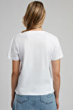 Zebrars Kadın O Yaka T-Shirt Beyaz