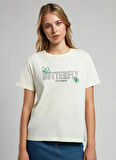 Lee Cooper Bisiklet Yaka Baskılı Sarı Kadın T-Shirt 252 LCF 242017 BUTTERFLY A. SARI