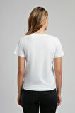 Sade Kadın V Yaka T-Shirt Beyaz