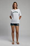 Nina Kadın O Yaka T-Shirt Beyaz