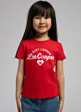 Lee Cooper Baskılı Kırmızı Kız Çocuk T-Shirt 252 LCG 242006