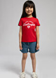 Lee Cooper Baskılı Kırmızı Kız Çocuk T-Shirt 252 LCG 242006