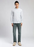 Lee Cooper Slim Fit Mavi Erkek Gömlek 252 LCM 241007 ONESA BEYAZ-MAVİ