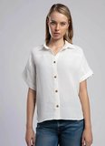 Lee Cooper Rahat Klasik Yaka Düz Beyaz Kadın Gömlek 252 LCF 241001 KIERRA BEYAZ