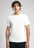 Lee Cooper Yuvarlak Yaka Beyaz Erkek T-Shirt 252 LCM 242008 NAUL BEYAZ