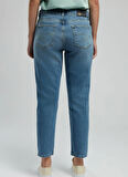 Lee Cooper Normal Bel Dar Paça Crop Kadın Denim Pantolon 252 LCF 121013 FUNNY POSEY BLUE