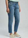 Lee Cooper Normal Bel Dar Paça Crop Kadın Denim Pantolon 252 LCF 121013 FUNNY POSEY BLUE