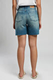 Bund 1 Kadın Jean Şort Denim