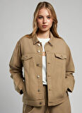 Lee Cooper Loose Fit Deve Tüyü Kadın Ceket 252 LCF 231001 PUBLE A. CAMEL