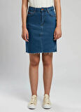 Lee Cooper Normal Bel Mavi Kadın Kısa Etek 252 LCF 126007 AVA 2 DENIM