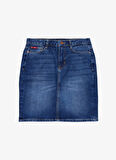 Lee Cooper Normal Bel Mavi Kadın Düz Kısa Etek 261 LCF 126001 LAMI 1 DENIM
