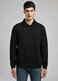 Lee Cooper Polo Yaka Siyah Erkek Sweatshırt 261 LCM 241037 GALE SİYAH