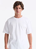 Lee Cooper Yuvarlak Yaka Beyaz Erkek T-Shirt 261 LCM 242002 MERISO BEYAZ