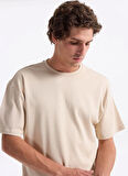 Lee Cooper Yuvarlak Yaka Bej Erkek T-Shirt 261 LCM 242002 MERISO BEJ