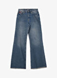 Lee Cooper Yüksek Bel Geniş Paça Normal Mavi - Yeşil Kadın Denim Pantolon 261 LCF 121009 SANDY RAMON FALCON