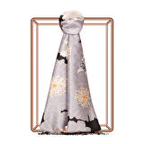 Ortanca Sepeti Desenli İpek Şal 05197 Turuncu