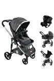Mamma Titanium 6 in 1 Yeni Nesil Krom Kaplama Amortisörlü Travel Sistem Bebek Arabası + Oto Koltuğu