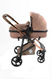 Mamma Titanium 6 in 1 Yeni Nesil Krom Kaplama Amortisörlü Travel Sistem Bebek Arabası + Oto Koltuğu