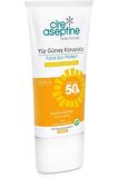 Cire Aseptine Yüz Güneş Kremi 50+ Faktör Kuru Ciltler İçin Renksiz Güneş Koruyucu Krem 50 ml