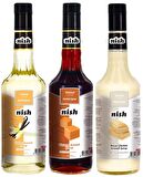 Nish Vanilya Karamel Beyaz Çikolata Şurupları 3 x 700 ml