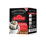 Nish Kahve Pratik Filtre Kahve Orta Sert-Sert İçim Öğütülmüş Guatemala-Kenya-Colombia Filtre Kahve 6 x 50 gr