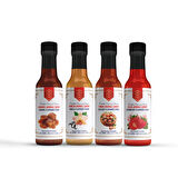 Nish Karamel, Vanilya, Fındık, Çilek Aromalı Şurup 4'lü Set (4x250 ML)-Pet Şişe