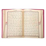 Hafız Boy Kur'an-ı Kerim (Pembe, Kılıflı, Mühürlü, 2 Renk)
