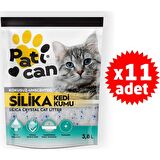 11 ADET PATİCAN SİLİKA KRİSTAL KEDİ KUMU 3.8 LT