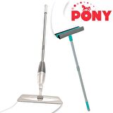 PONY SÜPER 2 Lİ SPREY MOP + TELESKOPİK SAPLI CAM SİLECEĞİ KREM PASPAS TEMİZLİK SETİ