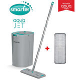 SMARTER Aqua Jet Yedekli Temiz & Kirli Suyu Ayırma Özelliği Tablet Mop Temizlik Seti Paspas