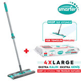Smarter Magic Mop + Yer Temizlik Havlusu Hediyeli Paspas Mandallı Set Yüzey Bez Uyumlu