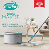 SMARTER AQUA MASTER 4 ADET MİKROFİBER MOP TEMİZ&KİRLİ SUYU AYIRMA ÖZELLİĞİ OTOMATİK TEMİZLİK SETİ PASPAS