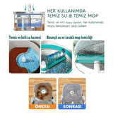 SMARTER AQUA MASTER 4 ADET MİKROFİBER MOP TEMİZ&KİRLİ SUYU AYIRMA ÖZELLİĞİ OTOMATİK TEMİZLİK SETİ PASPAS