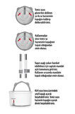PONY BEYAZ 4 ADET MİKROFİBER MOP TEMİZ & KİRLİ SUYU  AYIRMA ÖZELLİĞİ OTOMATİK TEMİZLİK SETİ PASPAS