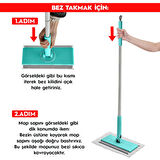 SMARTER ŞİP ŞAK MOP + YER HAVLUSU OTOMATİK EL DEĞMEDEN TÜM BEZLERLE UYUMLU TEMİZLİK SETİ PASPAS