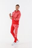 Maraton Sportswear Slimfit Erkek  Dar Paça  Basic Kırmızı Eşofman Altı 19923