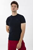 Maraton Active Slimfit Erkek Bisiklet Yaka  Kısa Kol Koşu Lacivert T-Shirt 821072