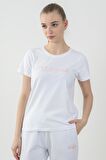 Maraton Sportswear Regular Kadın Bisiklet Yaka  Kısa Kol Basic Beyaz T-Shirt 22011